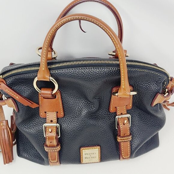 Dooney & Bourke | Large Vintage Black Pebble Grain Flortentine Satchel Bag - Picture 3 of 15